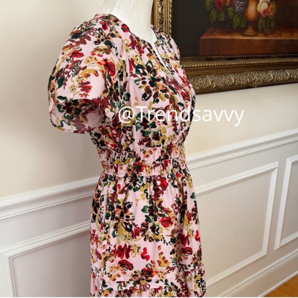 Anthropologie Somerset Floral Cotton Maxi Dress Pink Cottagecore Size S NWT - Picture 10 of 17